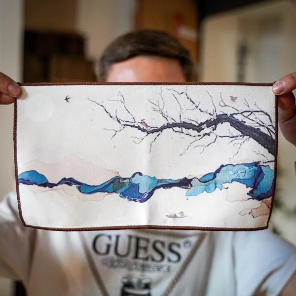 Чайное полотенце «Древо и горы» 15×28 см фото