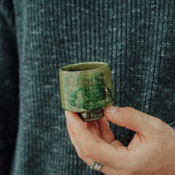 Пиала «Тёмно-оливковая 3» керамика 100 мл фото