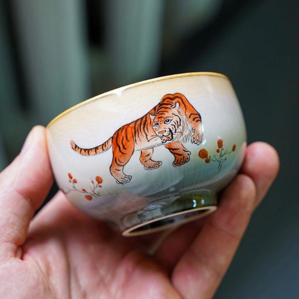 Пиала «Тигр» Цзиндэчжэнь керамика 120 мл фото