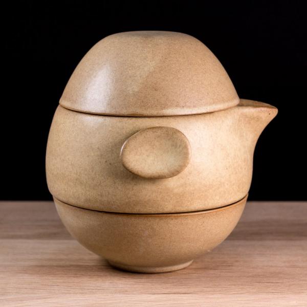 Походный чайный набор «Яйцо дракона» охра (4 предмета)