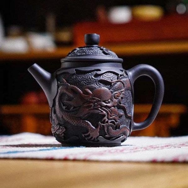 Чайник из Гуанси «Нисин Тао» резной 220 мл фото