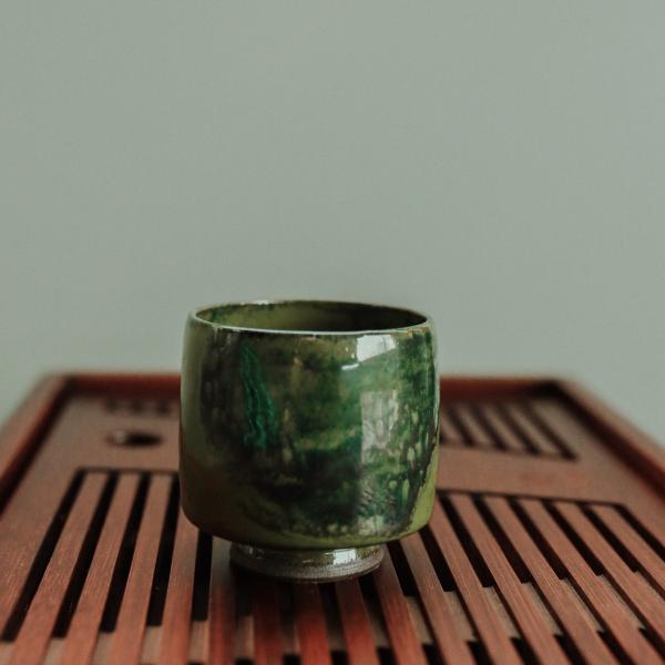 Пиала «Тёмно-оливковая 2» керамика 135 мл фото