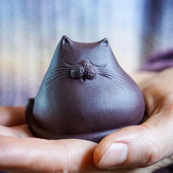 Чайная фигурка «Чёрный котэ» исинская глина 5х4 см фото