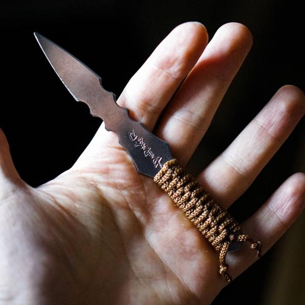 Шило (нож) для пуэра «Кунай» охра 14 см фото